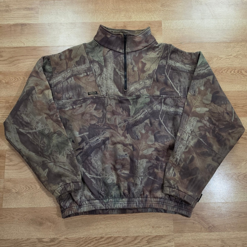 Stormkloth Pullover Mens L Advantage Timber Camo 1/4 Zip Made in USA Gorpcore